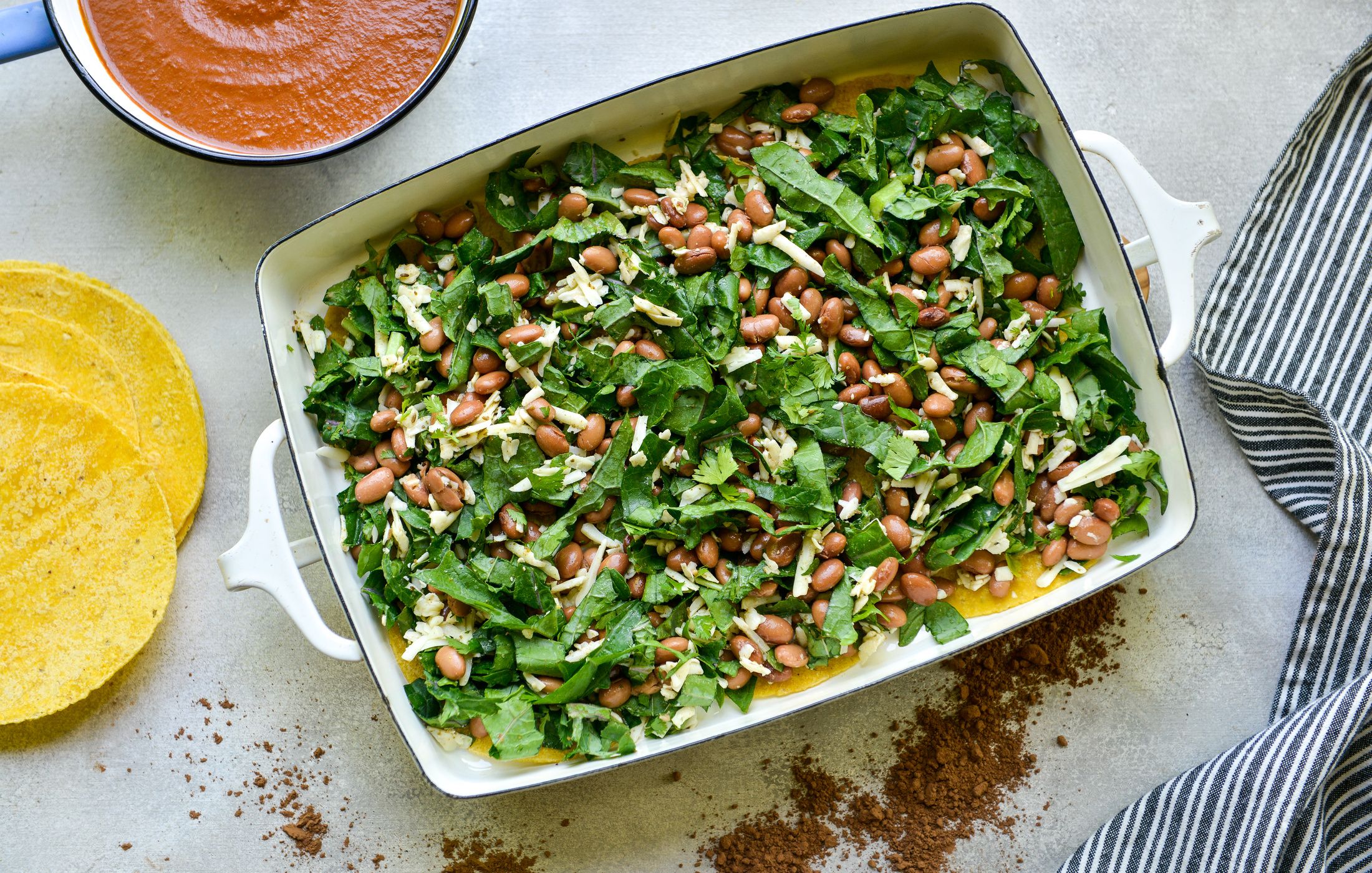 Pinto Bean and Kale Enchilada Casserole Nourishing Meals®